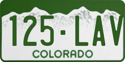 CO license plate 125LAV