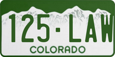CO license plate 125LAW