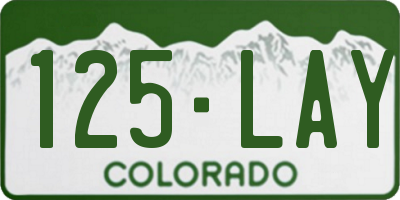 CO license plate 125LAY