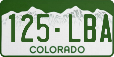 CO license plate 125LBA