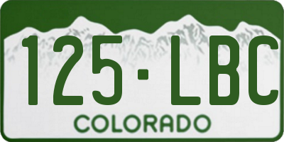 CO license plate 125LBC