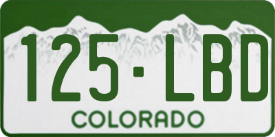 CO license plate 125LBD