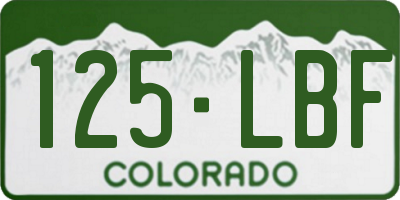 CO license plate 125LBF