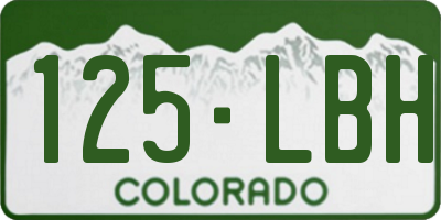 CO license plate 125LBH