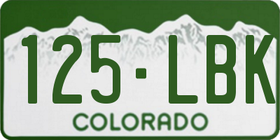 CO license plate 125LBK
