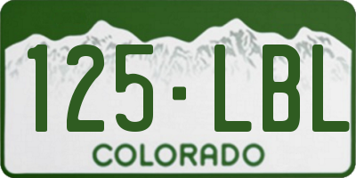 CO license plate 125LBL