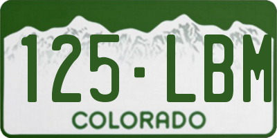 CO license plate 125LBM