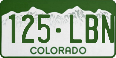 CO license plate 125LBN