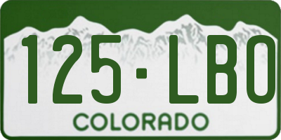 CO license plate 125LBO