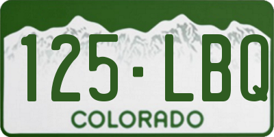 CO license plate 125LBQ