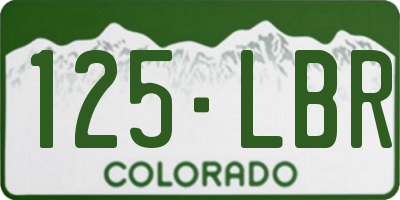 CO license plate 125LBR