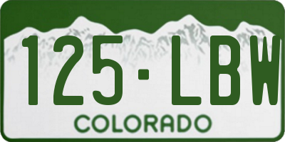 CO license plate 125LBW