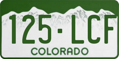 CO license plate 125LCF