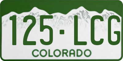 CO license plate 125LCG