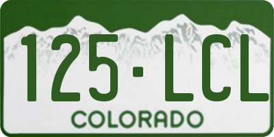 CO license plate 125LCL