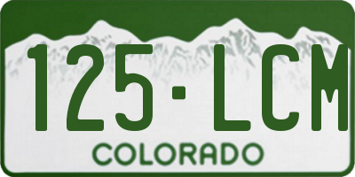 CO license plate 125LCM