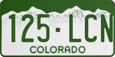 CO license plate 125LCN