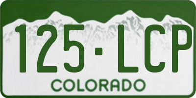 CO license plate 125LCP