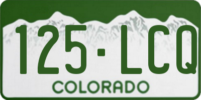 CO license plate 125LCQ