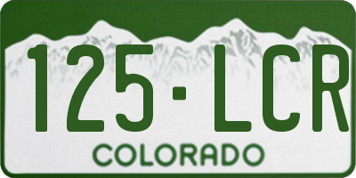 CO license plate 125LCR