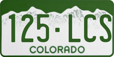 CO license plate 125LCS