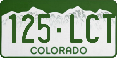CO license plate 125LCT