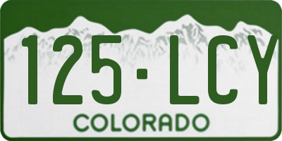 CO license plate 125LCY