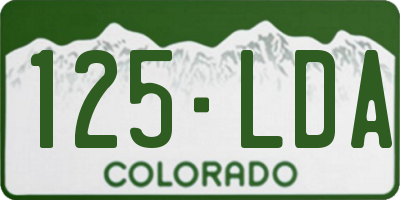 CO license plate 125LDA