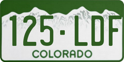CO license plate 125LDF