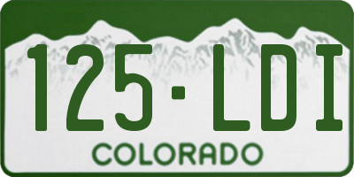CO license plate 125LDI