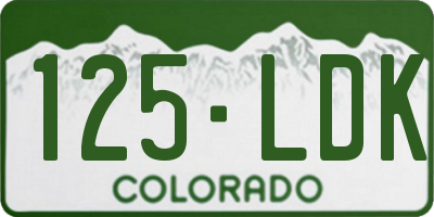 CO license plate 125LDK
