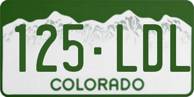 CO license plate 125LDL