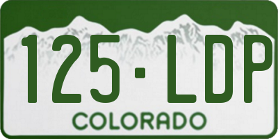CO license plate 125LDP