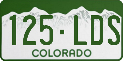 CO license plate 125LDS