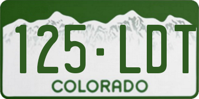CO license plate 125LDT