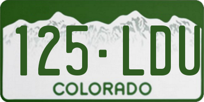 CO license plate 125LDU