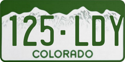 CO license plate 125LDY