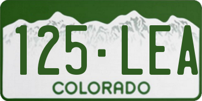 CO license plate 125LEA
