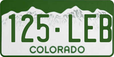 CO license plate 125LEB