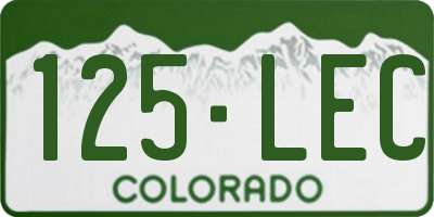 CO license plate 125LEC