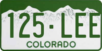 CO license plate 125LEE