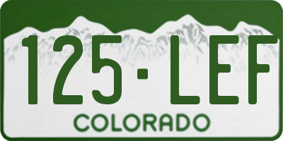 CO license plate 125LEF