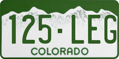 CO license plate 125LEG