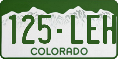 CO license plate 125LEH