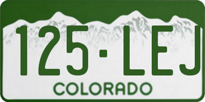 CO license plate 125LEJ