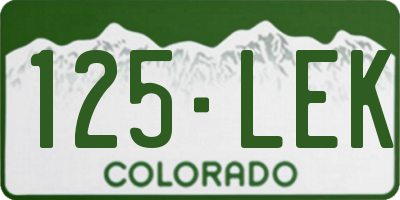CO license plate 125LEK