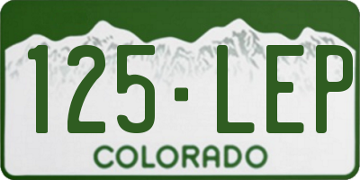 CO license plate 125LEP
