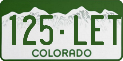 CO license plate 125LET