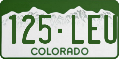CO license plate 125LEU