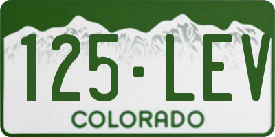 CO license plate 125LEV
